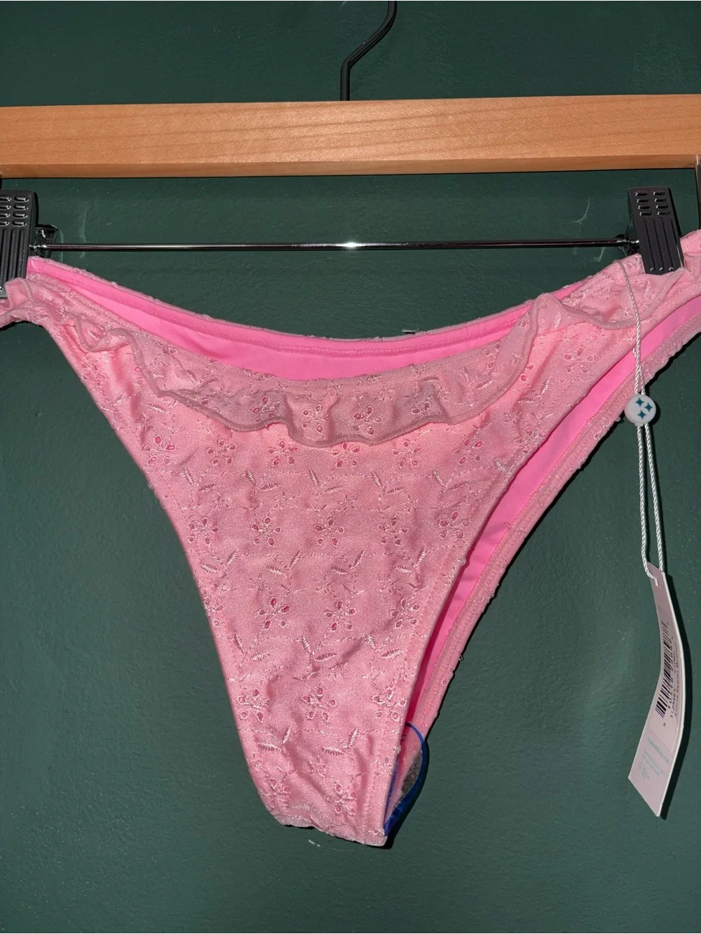 NWT Frankie’s Bikinis Lucia Eyelet Shine Bikini Bottom
